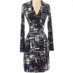 Calvin Klein Wrap Dress | Black/White